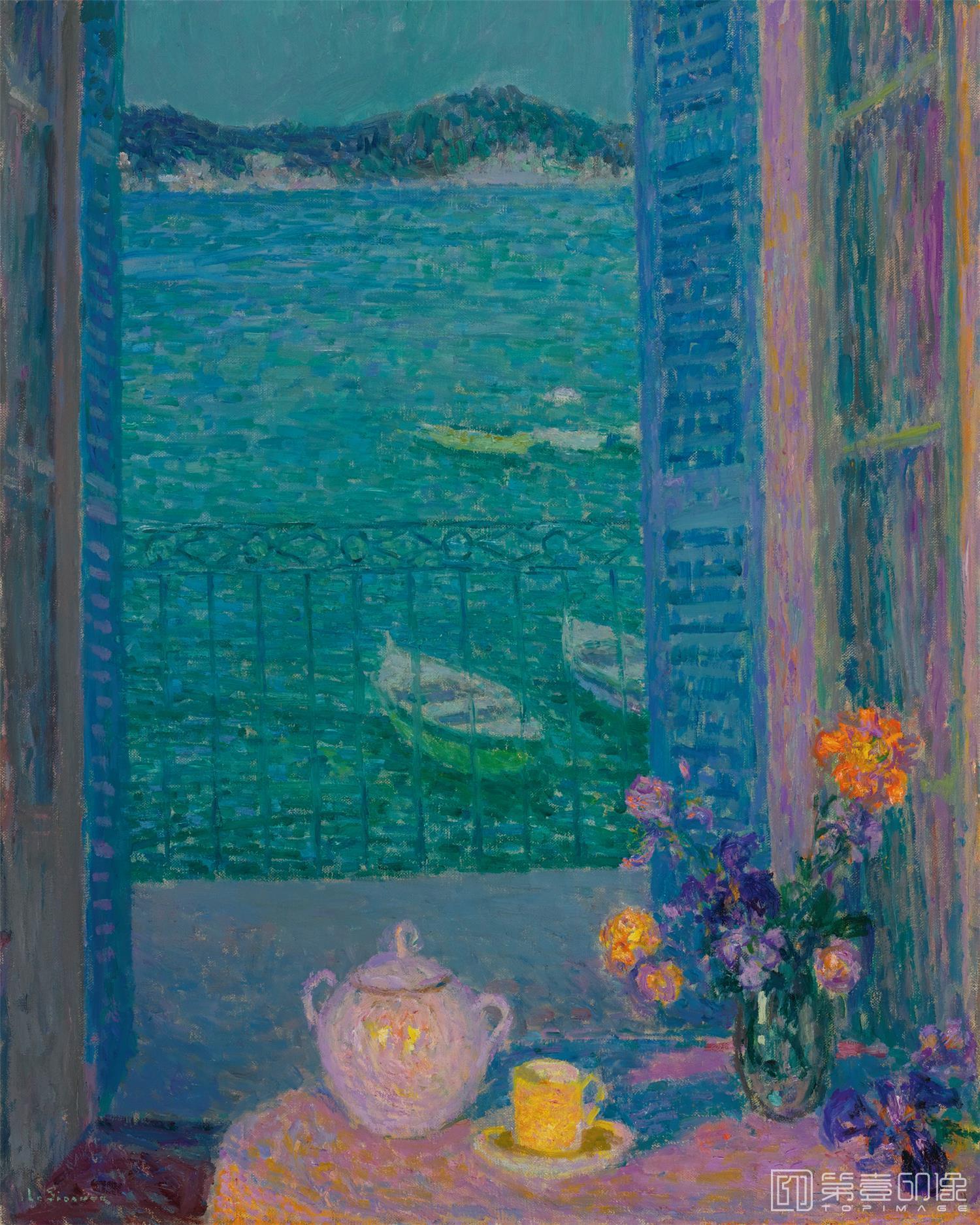 油画-LEBOUQUETALAFENETRE,VILLEFRANCHESURMER